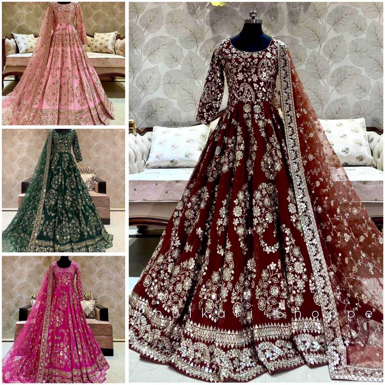 Chinon Silk Embroidery Designer Gown - MYLUXURY LANE ENTERPRISE